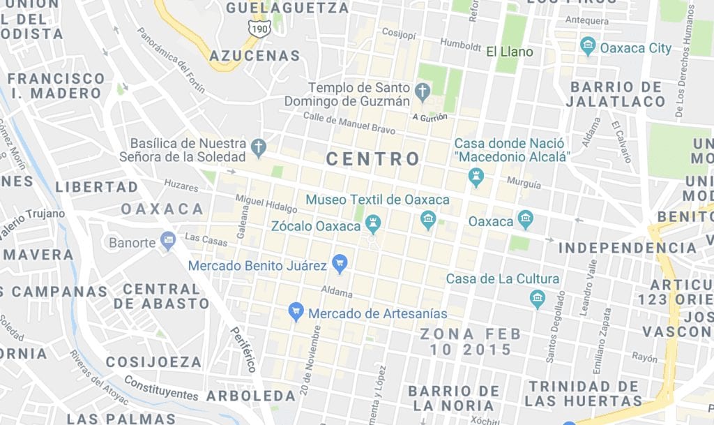 Oaxaca Centro Map