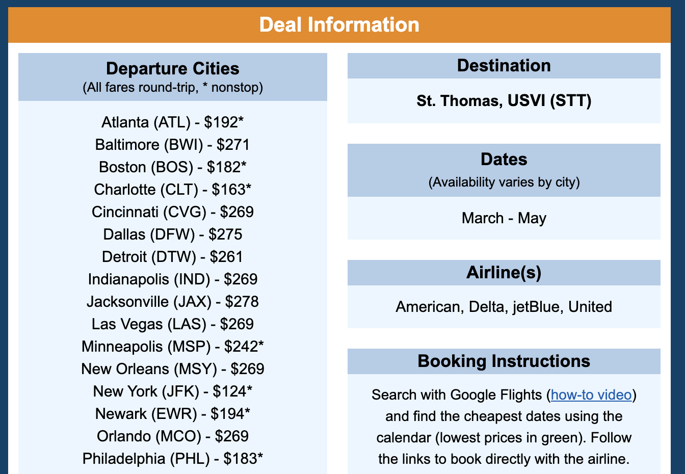 St. Thomas cheap flights