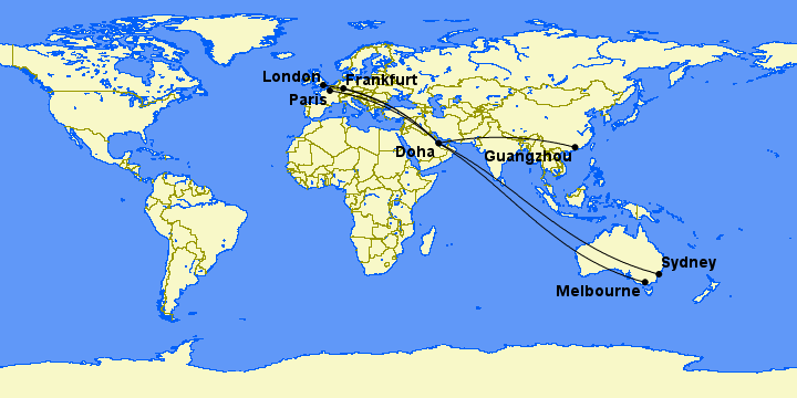 qatar airways first class routes