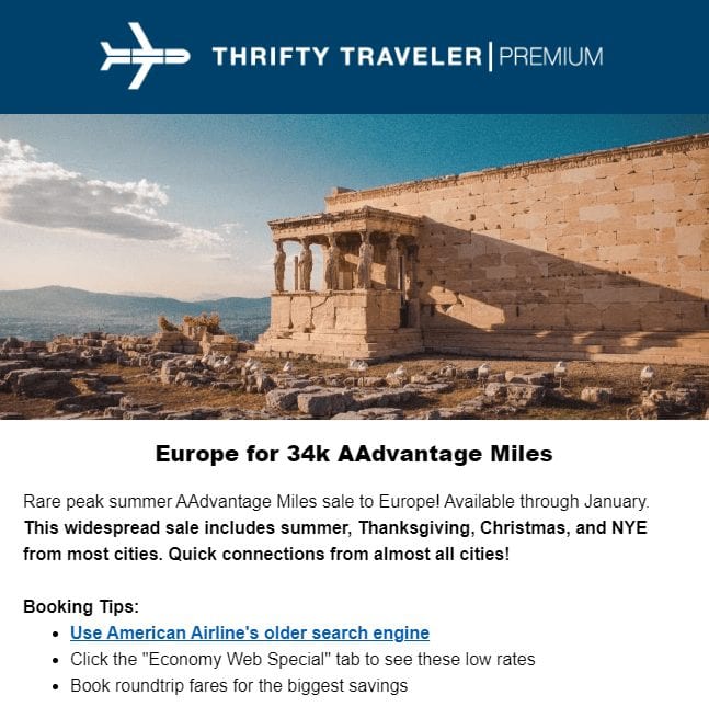 thrifty traveler premium deal