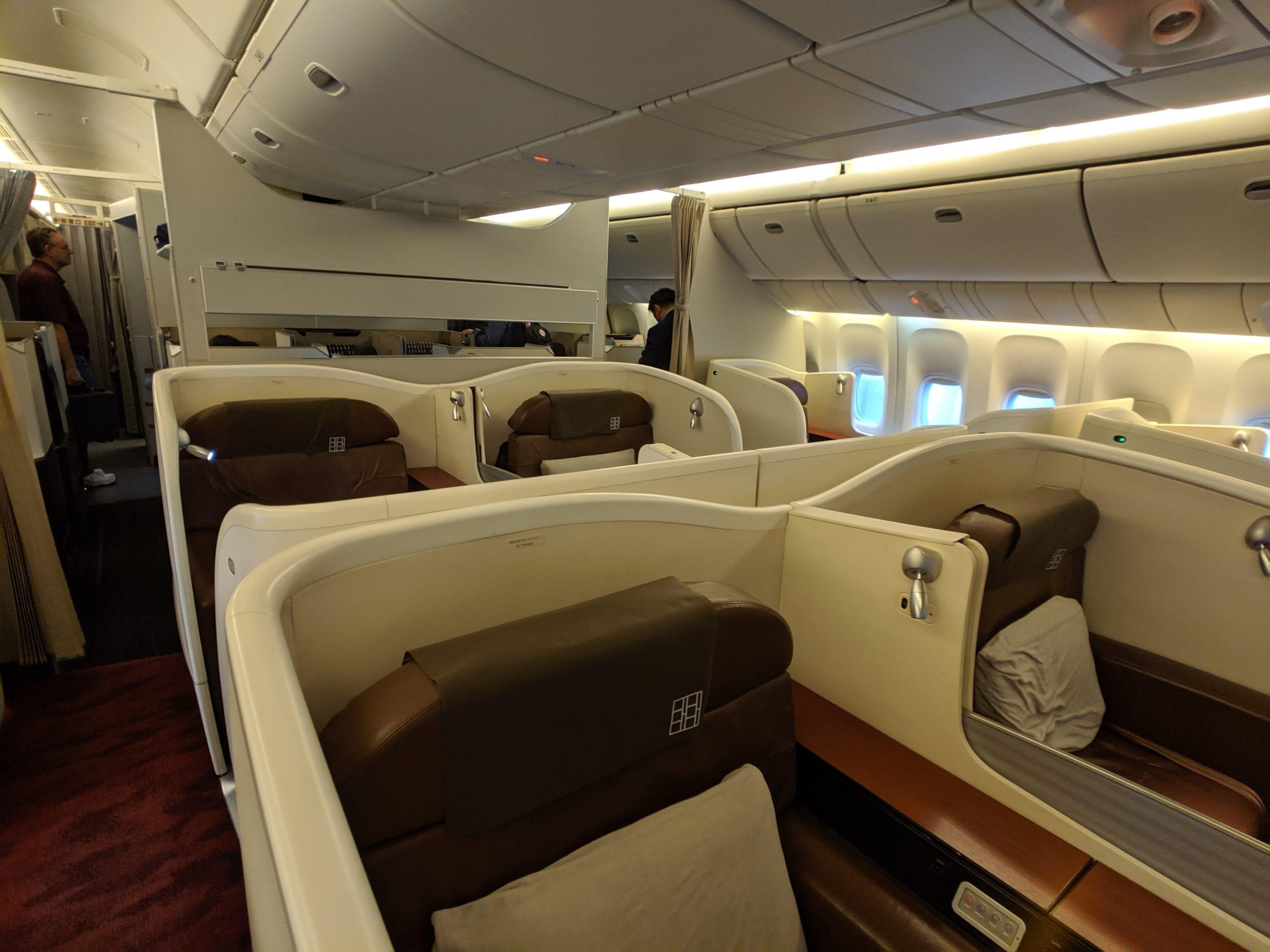 japan airlines first class cabin