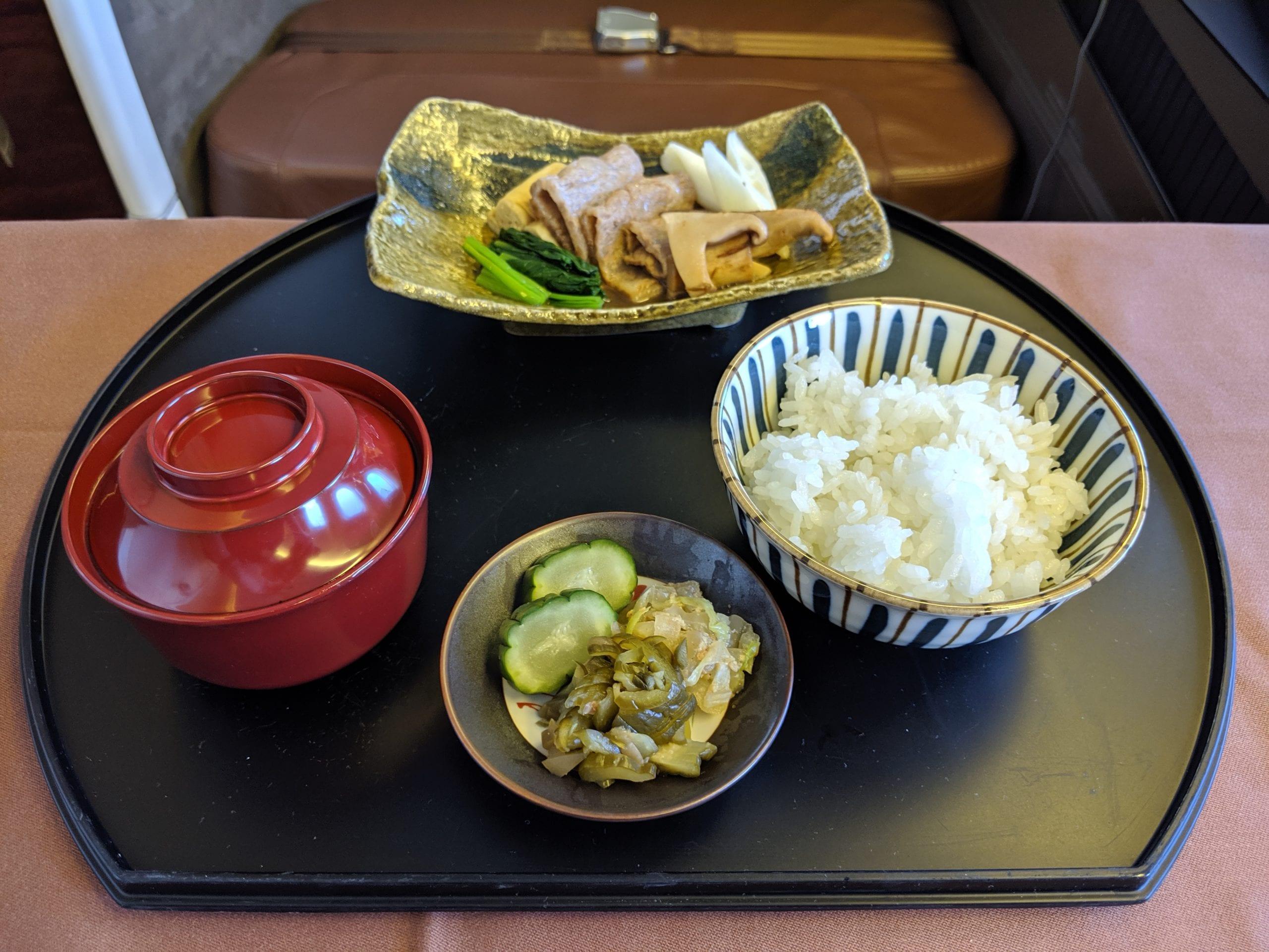 japan airlines first class review meal