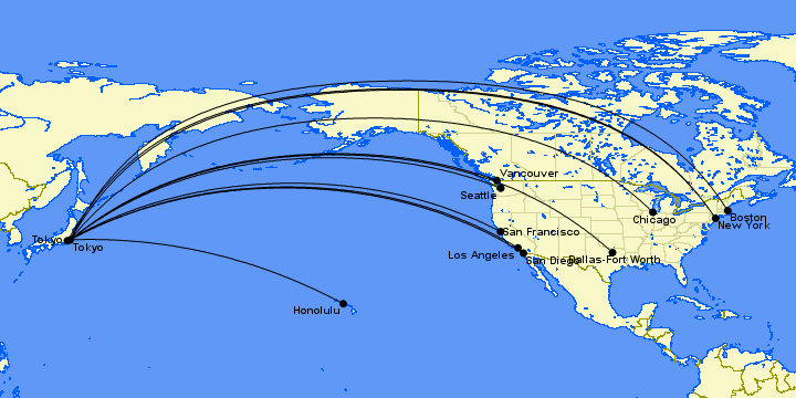 dallas to japan flight time