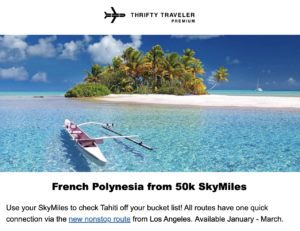 Tahiti SkyMiles deal  As Airfare Drops, Points and Miles Deals are Back, Too! &#8211; Thrifty Traveler Tahiti deal 300x231