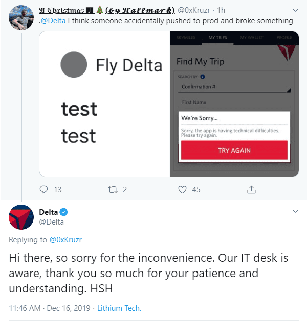 delta outage