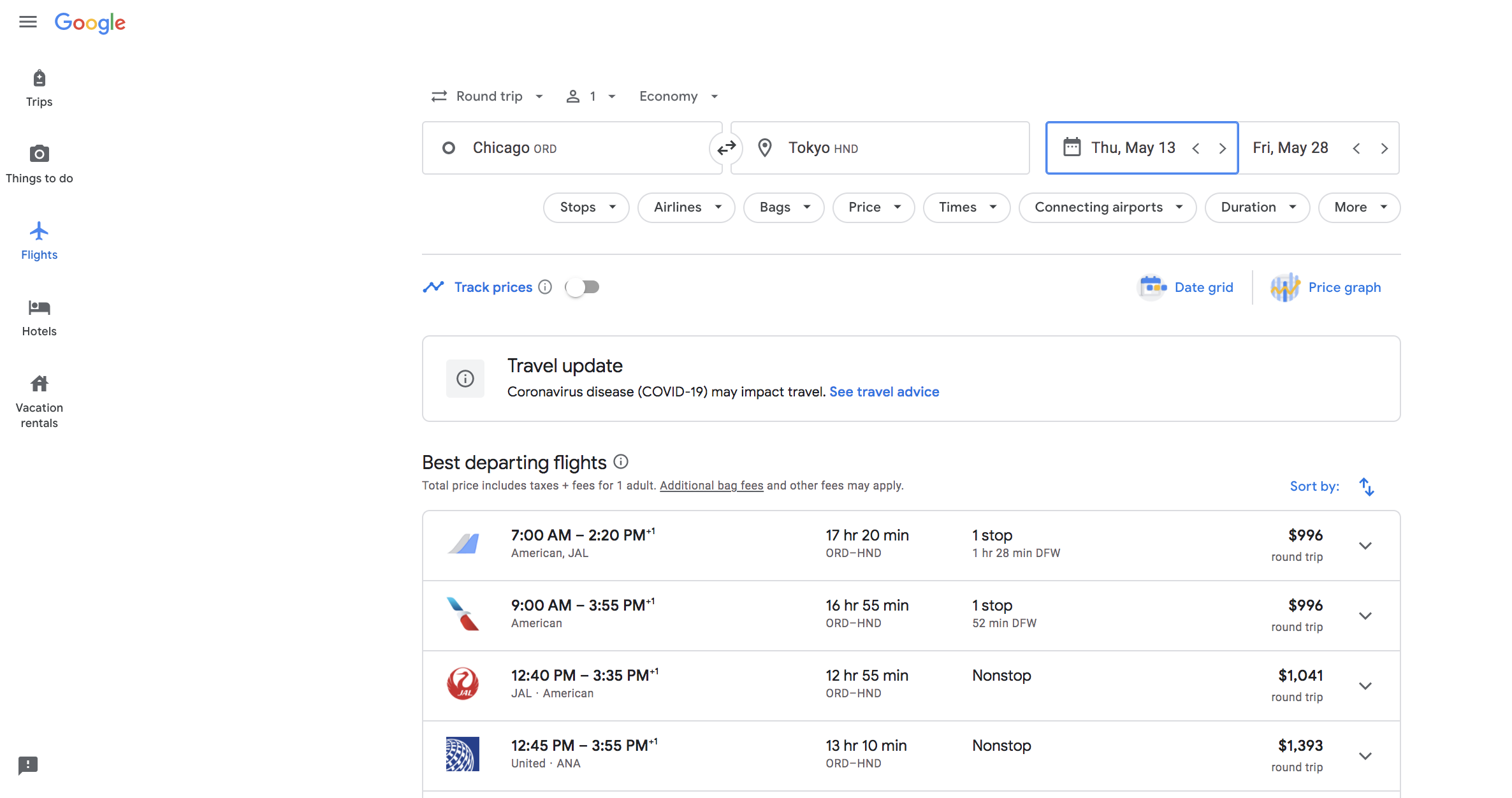  como encontrar voos baratos usando o Google flights