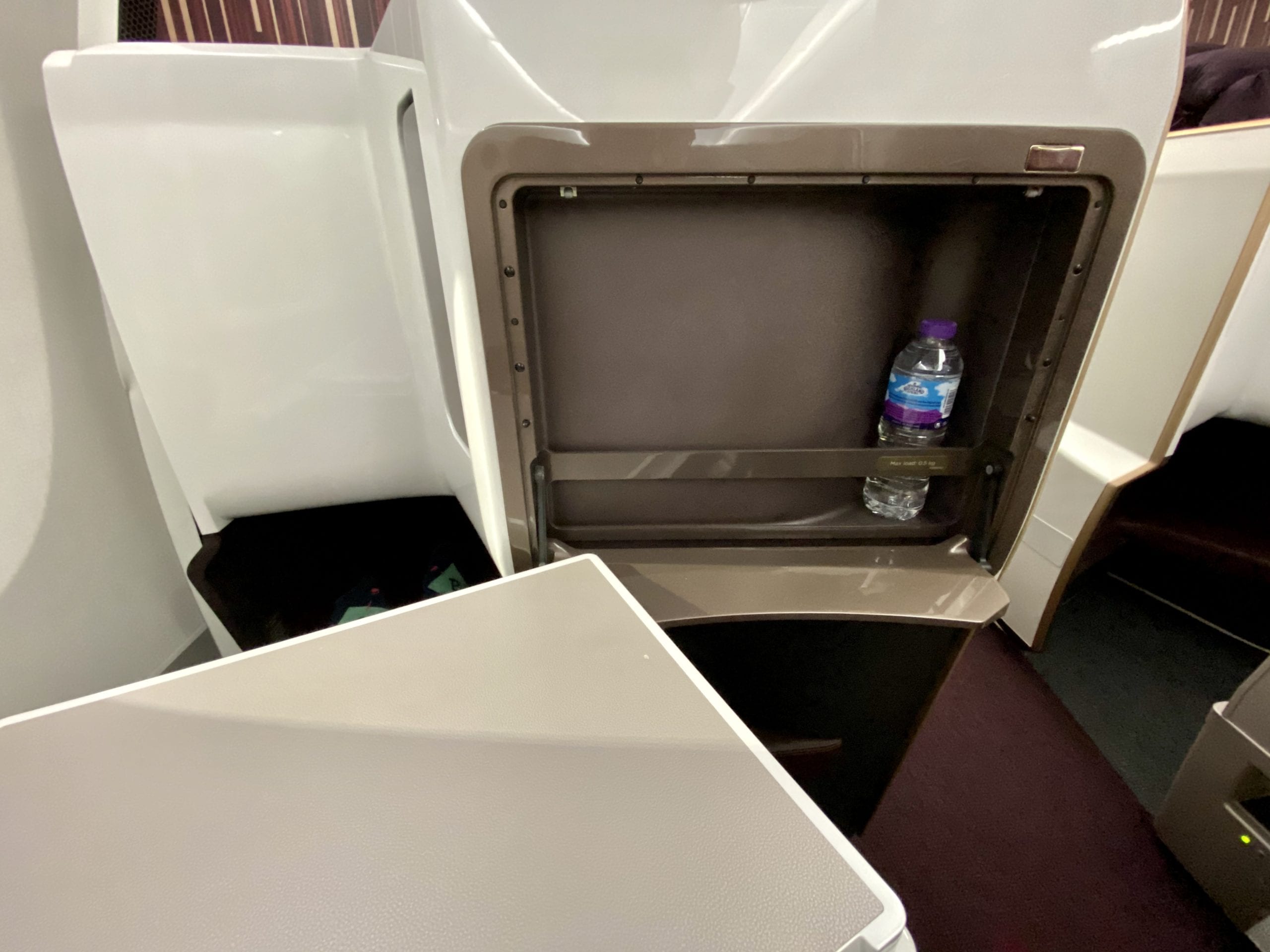 virgin atlantic upper class seat storage