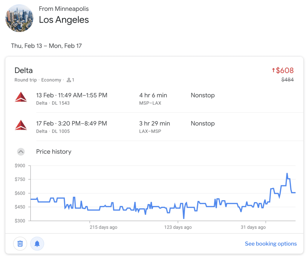 google flights price tracking