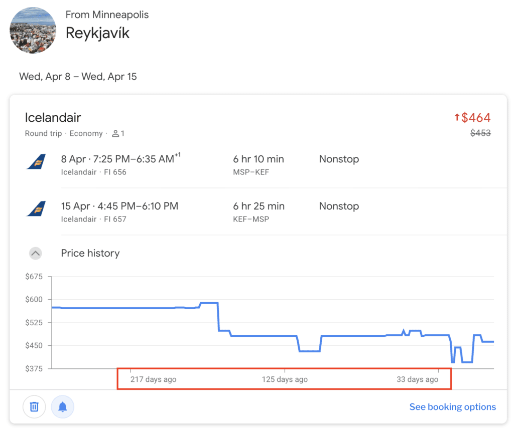 google flights price tracking