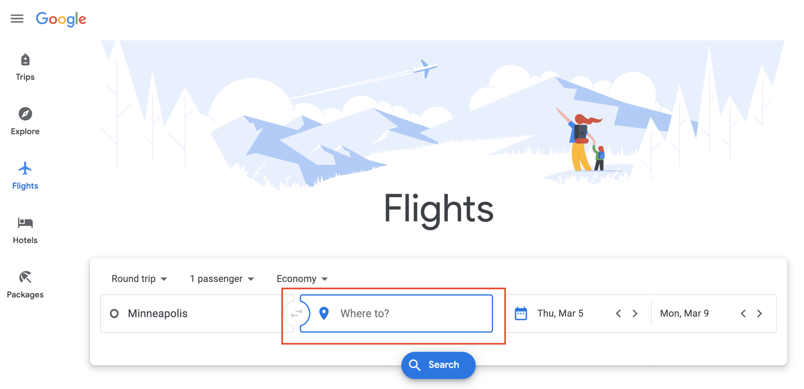 google flights explore