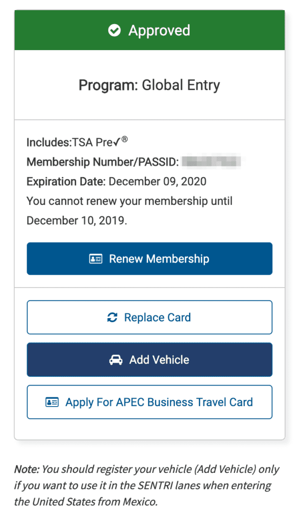 global entry renewal