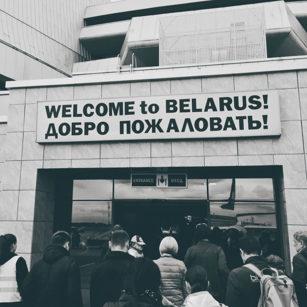Welcome to Belarus sign