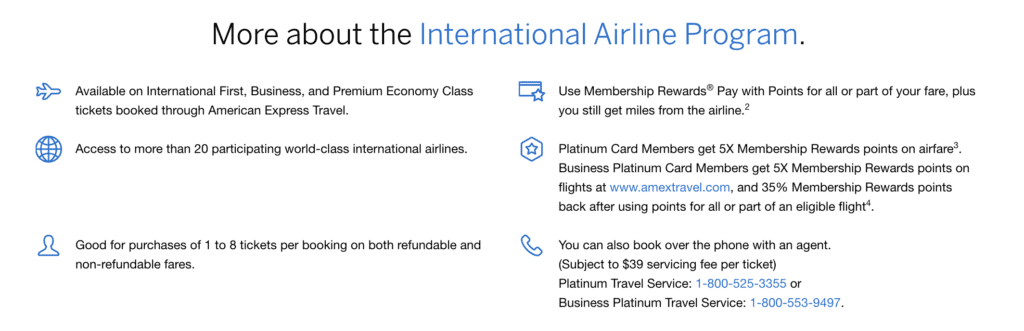 amex international airline program