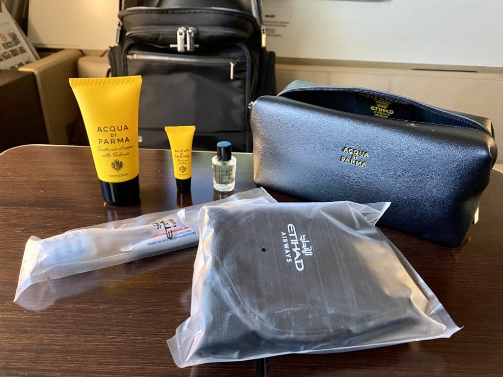 Etihad First Class amenity kit