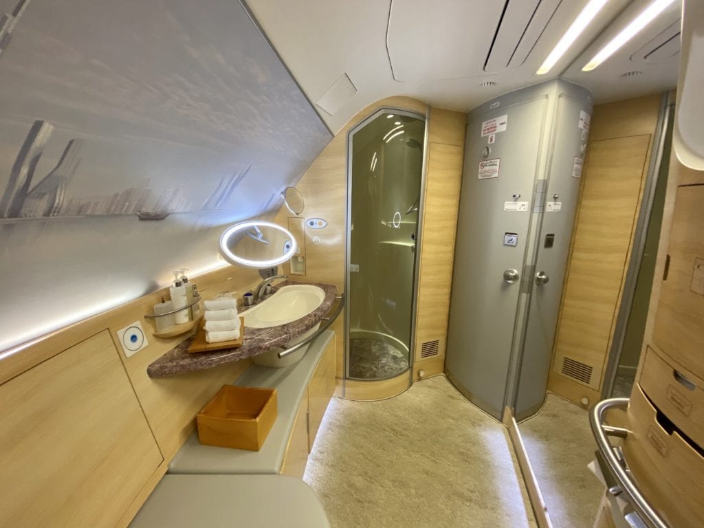 Emirates First Class shower