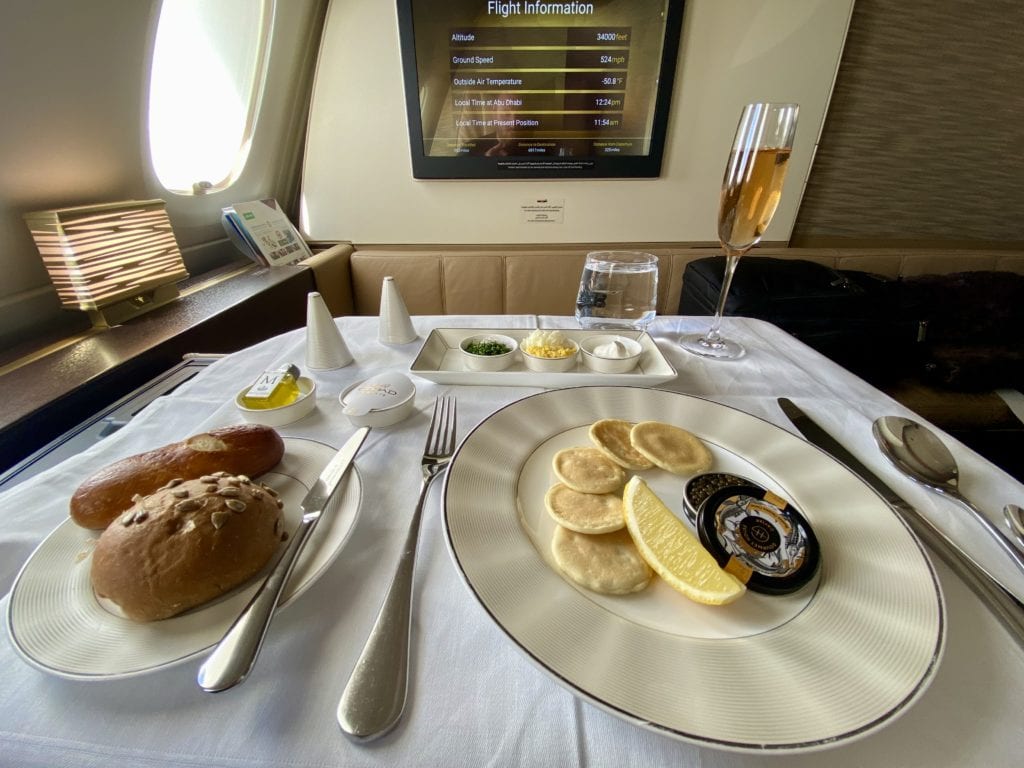 etihad first class caviar