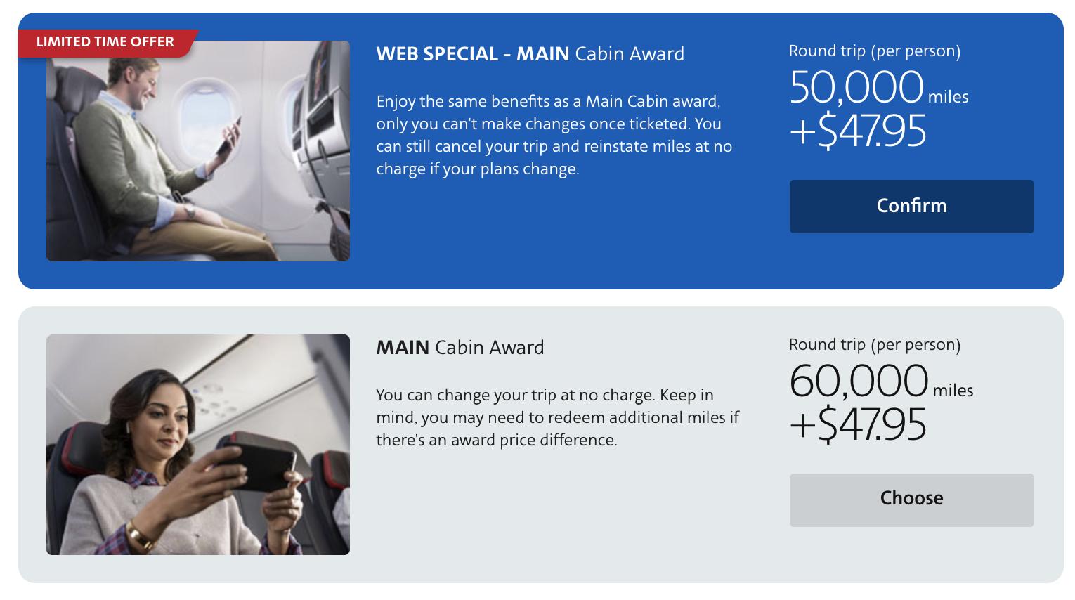 American web special fares