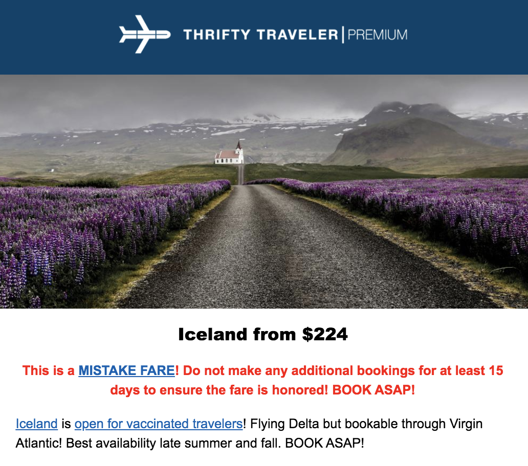 iceland flight deal where can Americans travel now