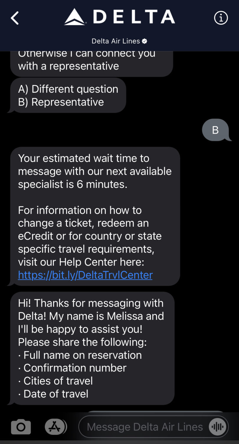 message delta