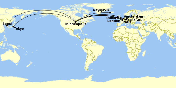 MSP international map