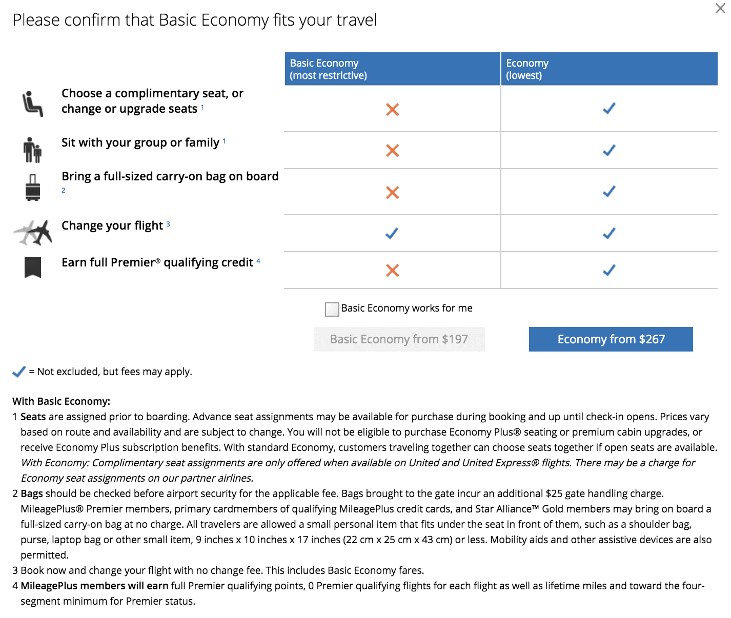 united change fees