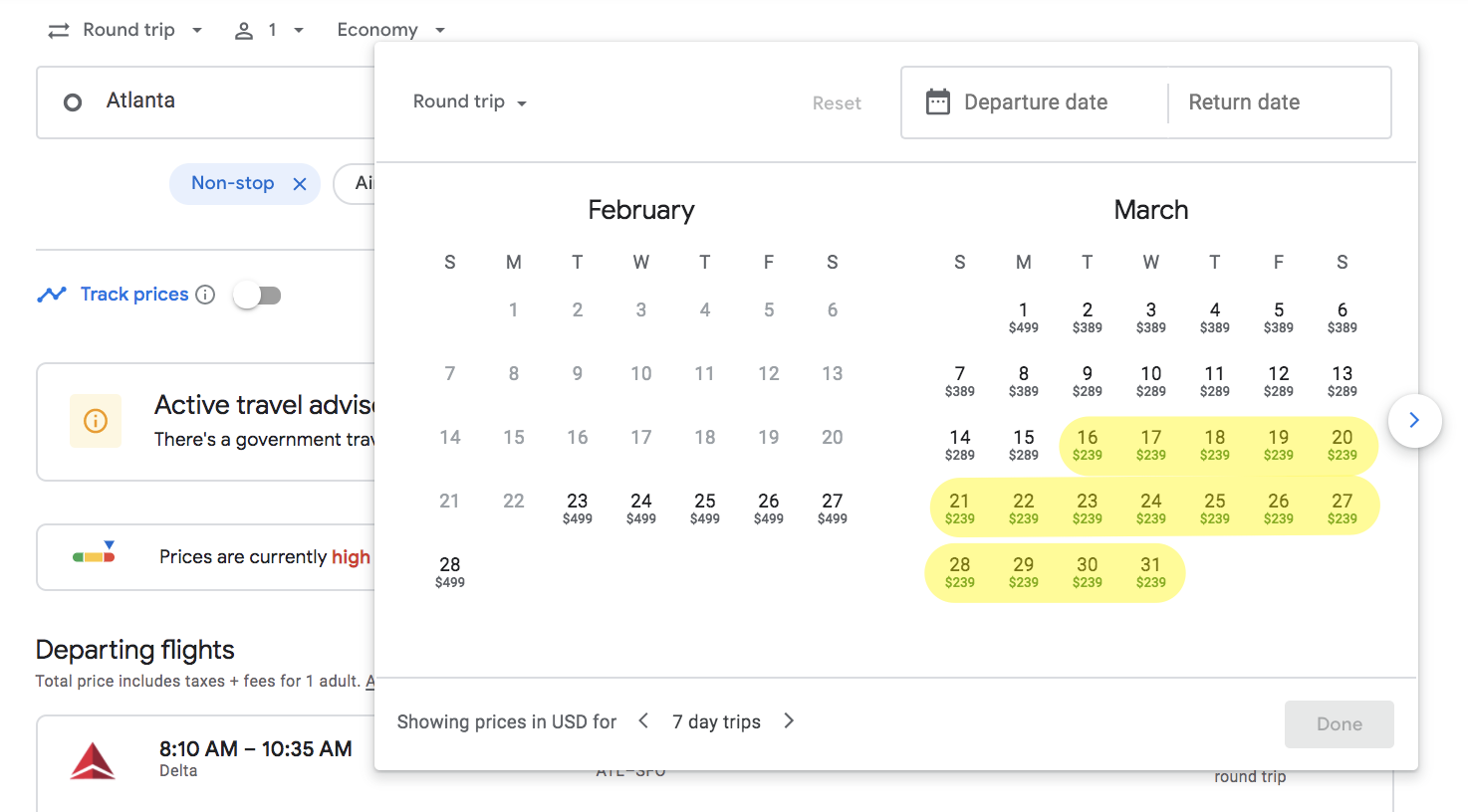 delta transcon covid-19 flight pricing