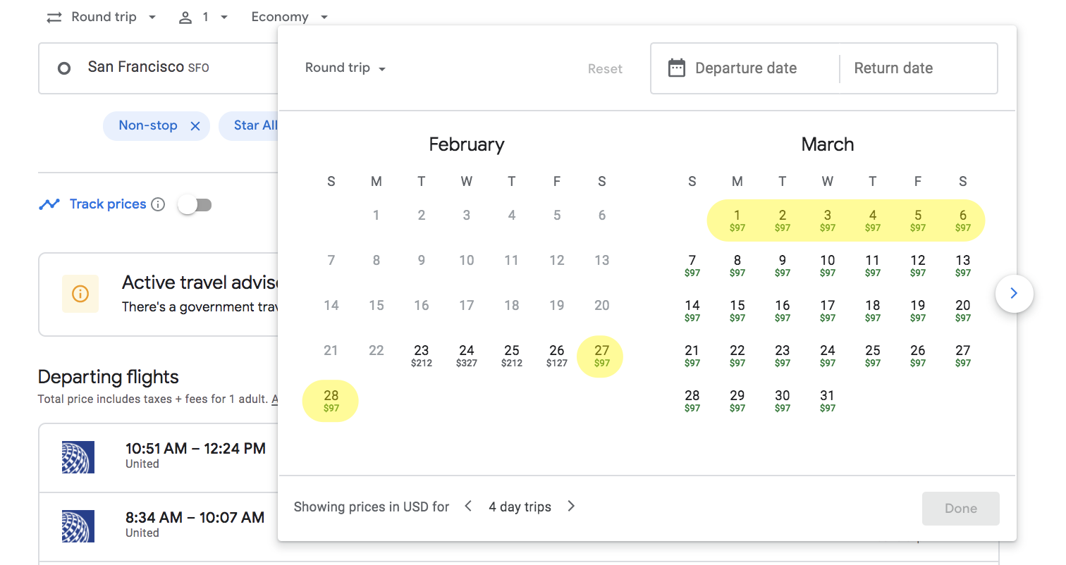 united covid-19 flight pricing