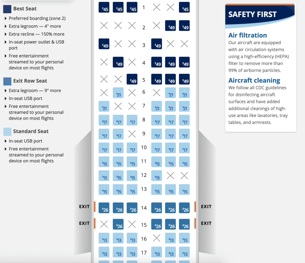 Boeing 737 800 Seating Chart Sun Country Matttroy