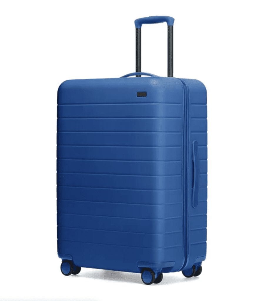 A blue suitcase