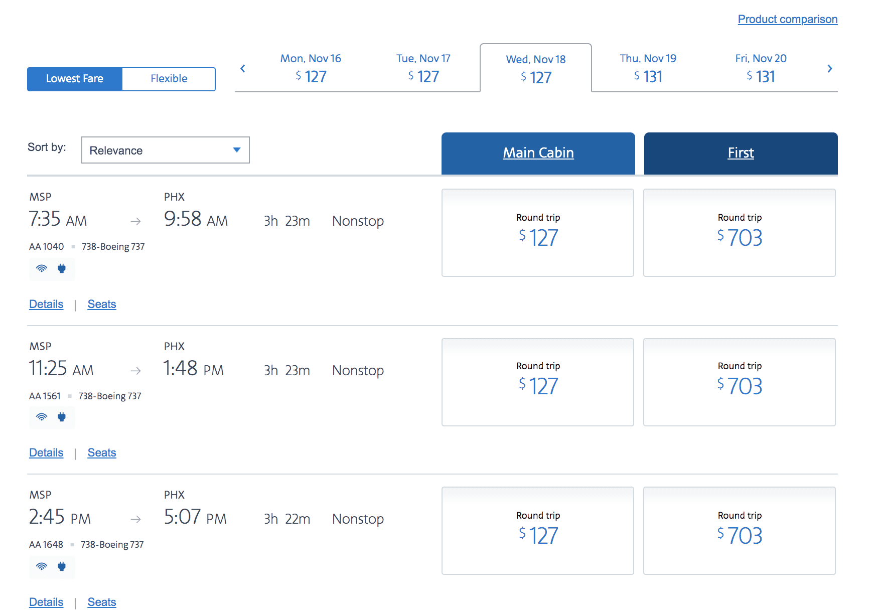 american airlines pricing