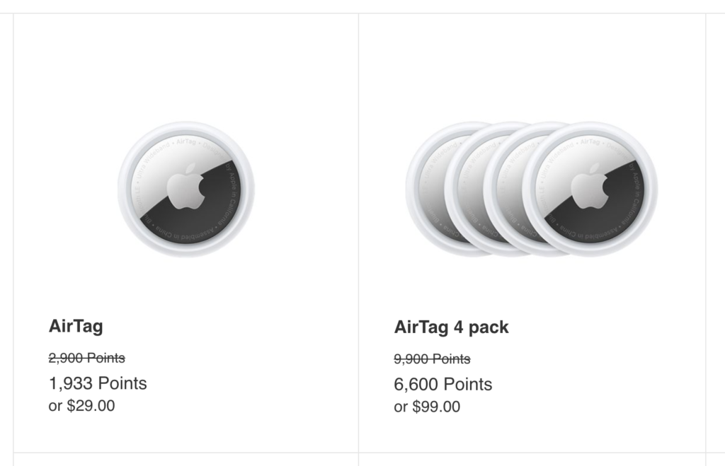 apple air tags using chase points