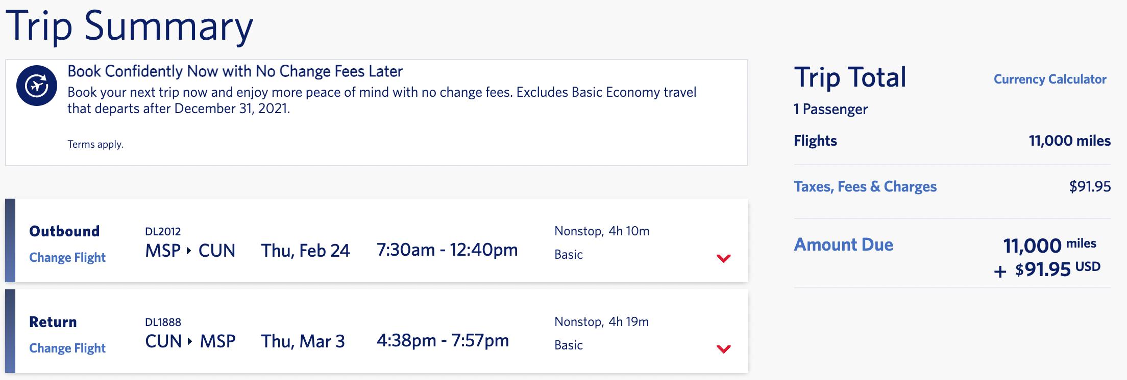 delta skymiles flash sale cancun