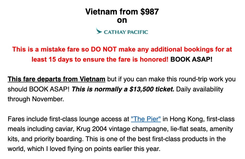 vietnam mistake fare