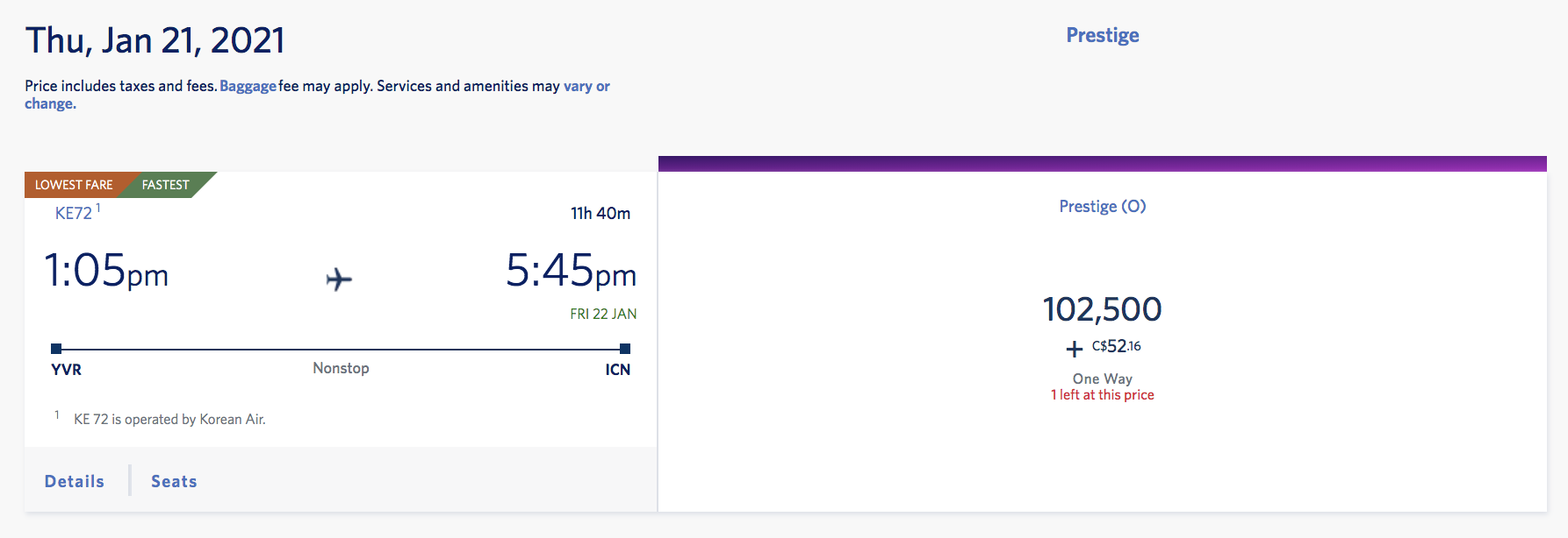 skymiles pricing