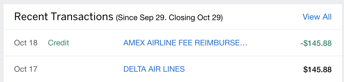 amex airline credits delta