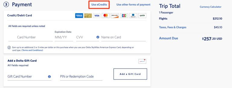 Got Amex Airline Credits Pair Them With Delta ECredits To Book Flights Delta Ecredit 768x294 