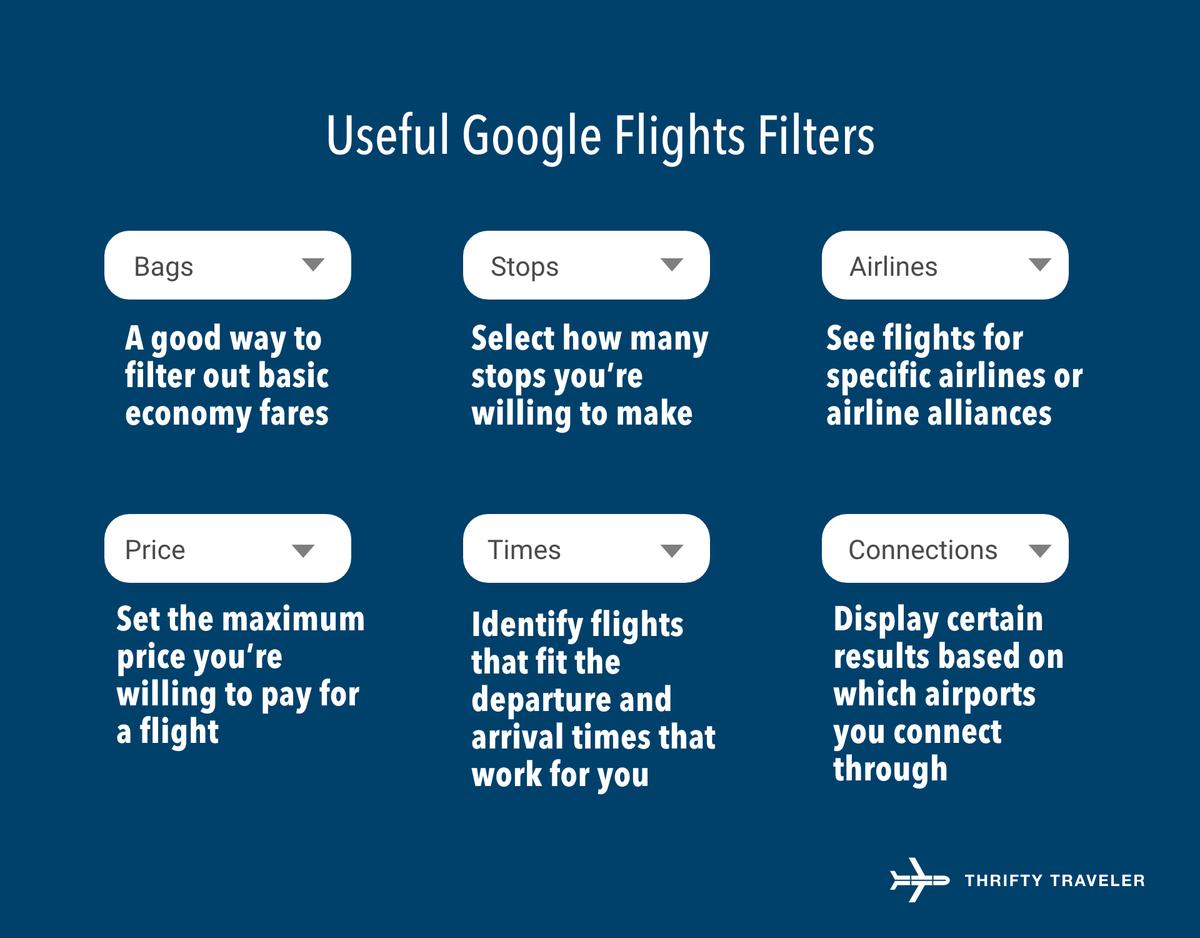 google flights filters