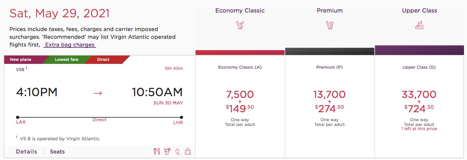 virgin Atlantic black friday