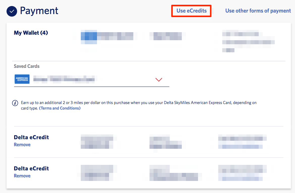 redeem travel credit delta