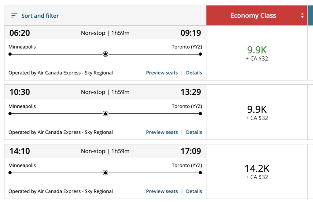 aeroplan north america