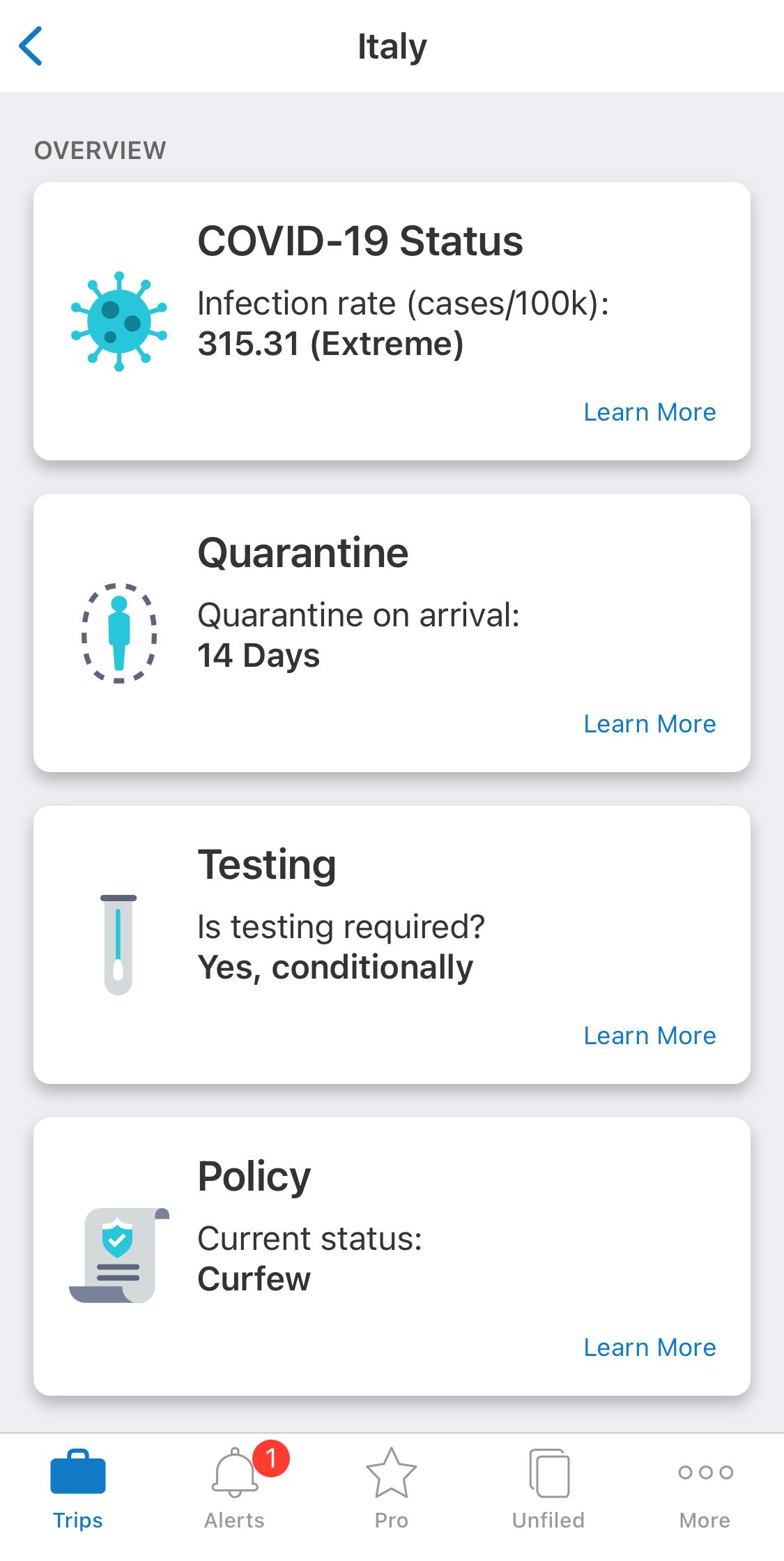 tripit covid-19 guidance