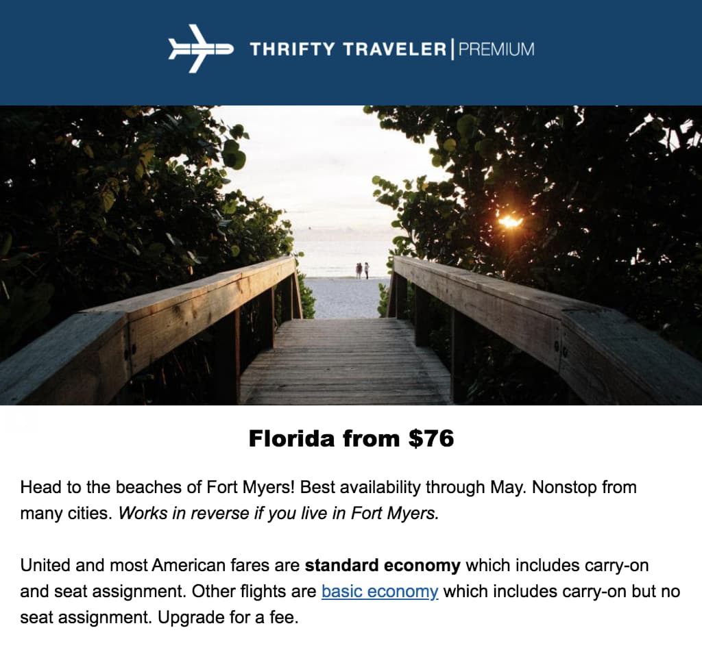 thrifty traveler premium deal