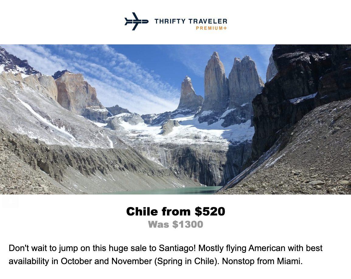 Chile flight deal