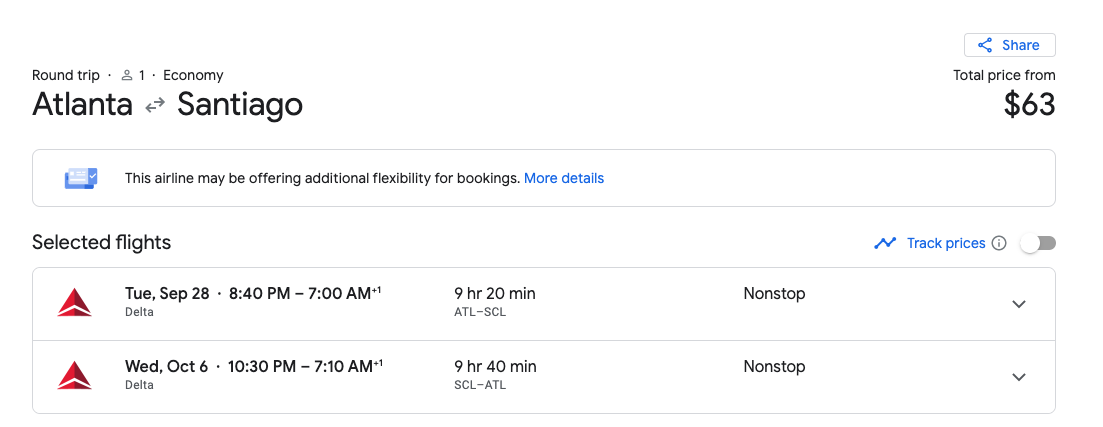 flights to Santiago best day to book flights