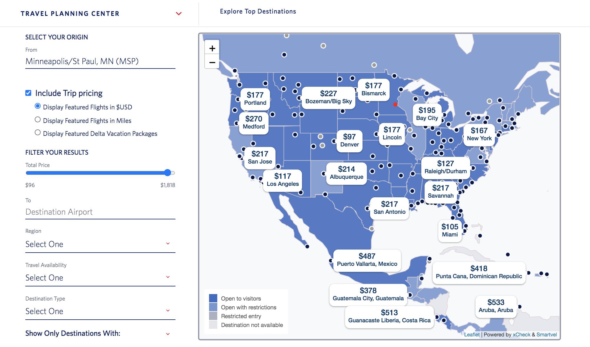 delta discover map