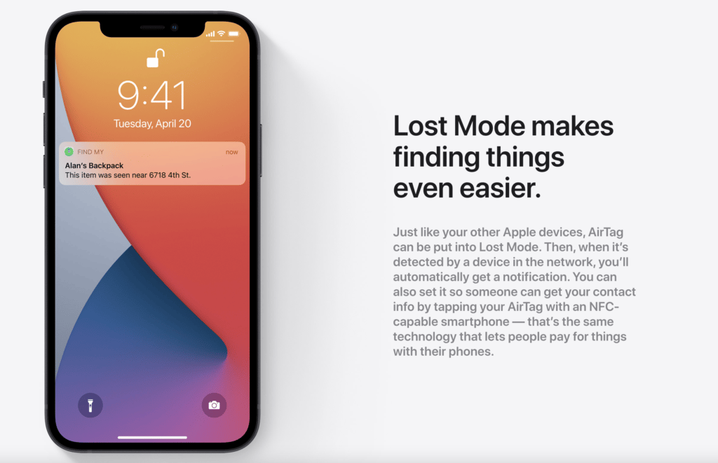 Apple AirTags lost mode