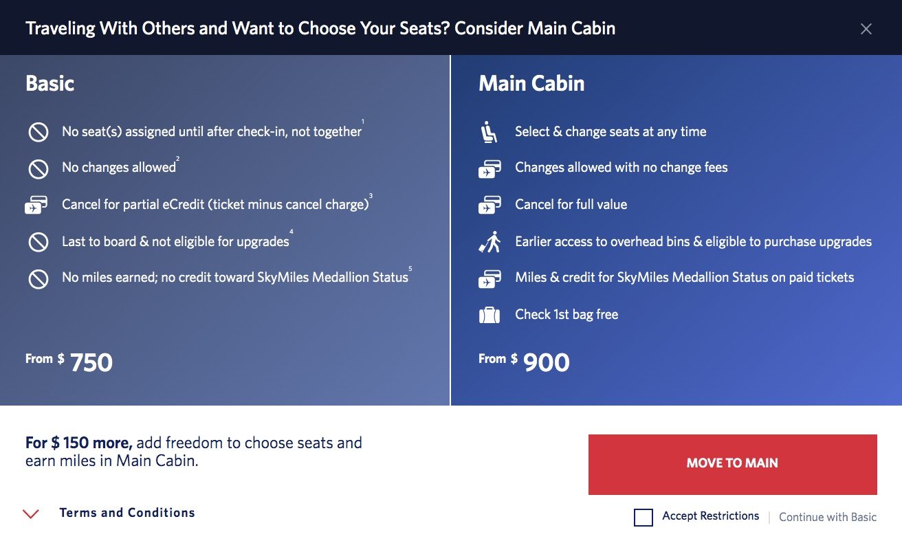 Delta main 2025 cabin baggage