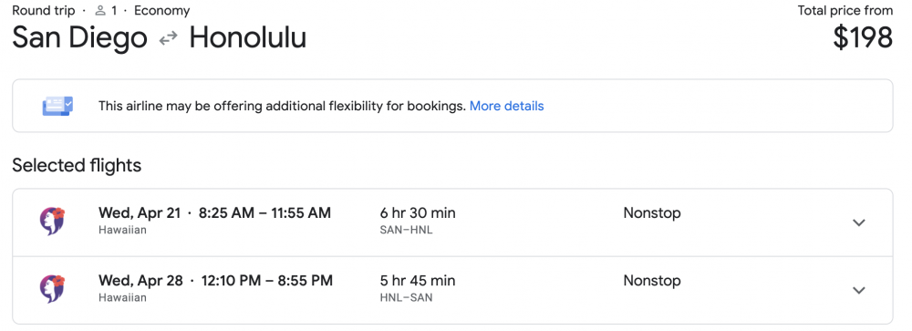 honolulu flight deal