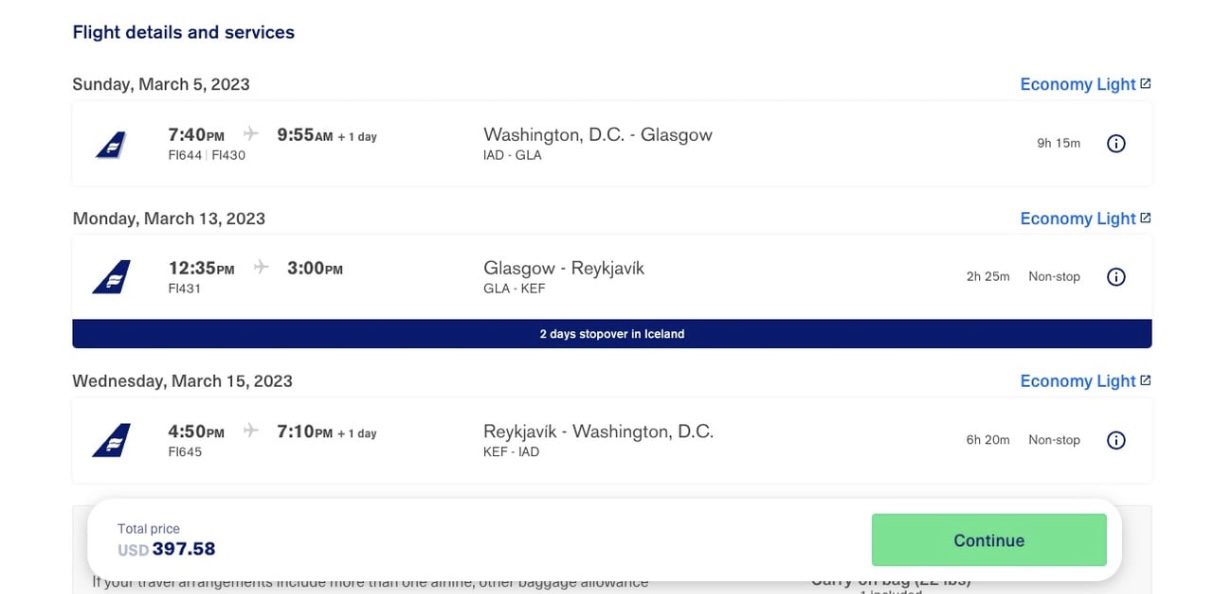 Icelandair stopover