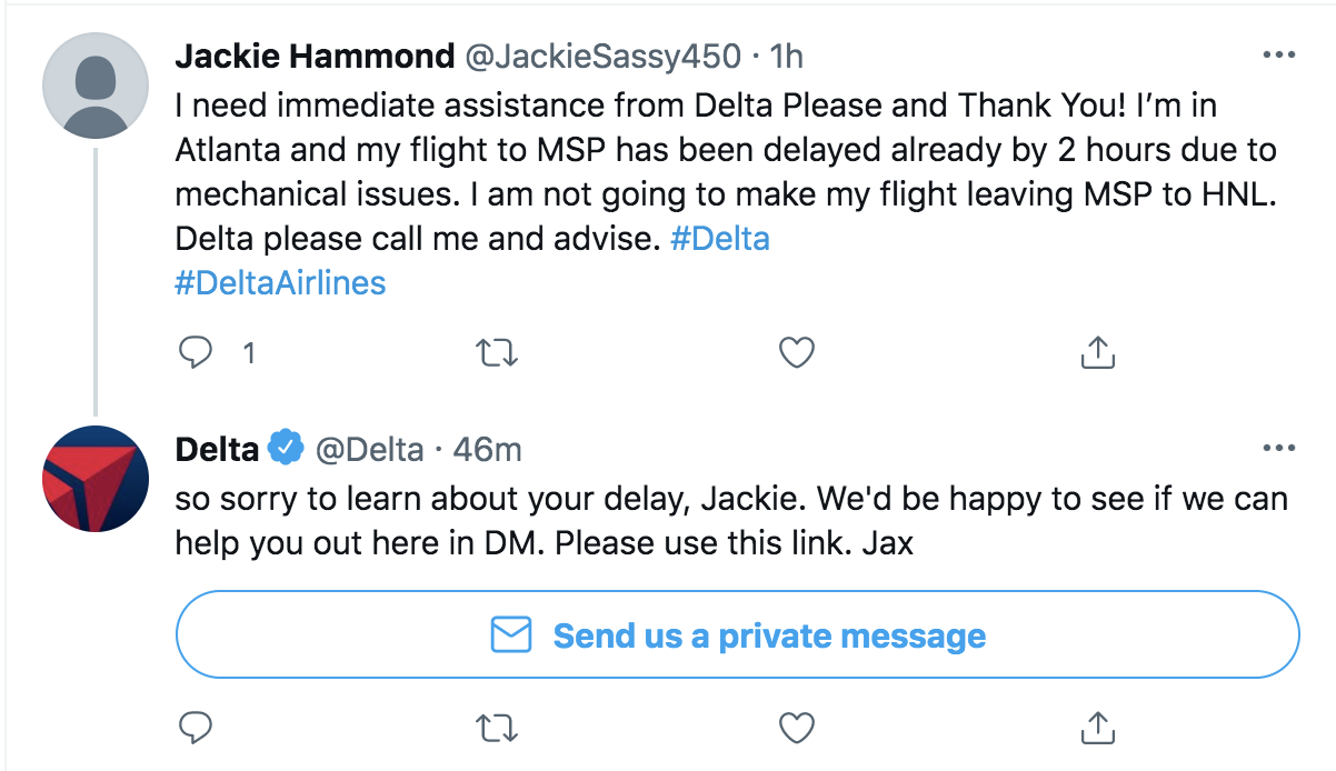 delta call wait times twitter